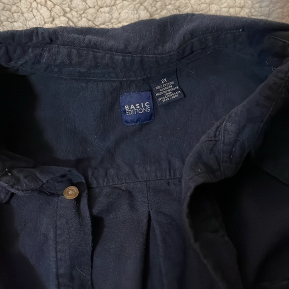 Navy Blue Basic Editions Shammy Shirt Size 2X - Picture 4 of 4